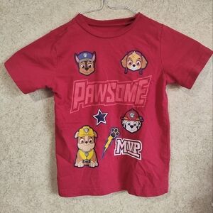 Pawsome Paw Patrol Tee Shirt Size 5T Red Nick Jr